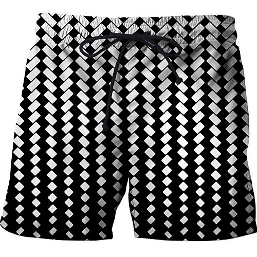 

Men's Basic Purple Green Blue Swim Trunk Bottoms Swimwear Swimsuit - Geometric Print S M L Purple