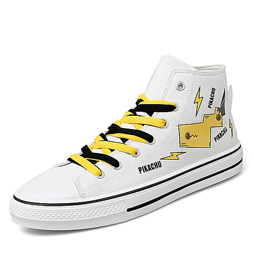 

Men's / Unisex Canvas Fall / Spring & Summer Casual / Preppy Sneakers Walking Shoes Breathable Slogan Black and White / Black / Yellow / White / Yellow