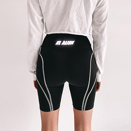 

Women's Running Shorts Compression Shorts Patchwork Elastane Sports Underwear Shorts Bottoms Running Fitness Jogging Training Reflective Strips Butt Lift Tummy Control Solid Colored Orange Blue Black