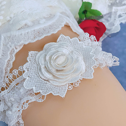 

Chinlon / Elastane / Lace Wedding Wedding Garter With Stitching Lace / Pattern / Print / Ruffle Garters Wedding / Festival