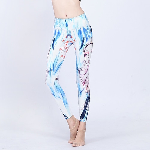 

Activewear Yoga Women's Training / Daily Wear POLY / Milk Fiber Pattern / Print / Gore Natural Pants