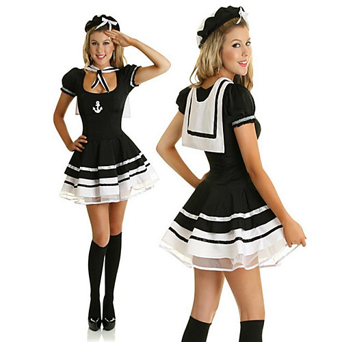 

Uniforms Sailor / Navy Adults' Women's Outfits For Lace Terylene Masquerade Dress