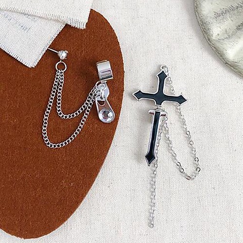 

Ear Cuff Punk Korean Earrings Jewelry Black / Silver For 1pc