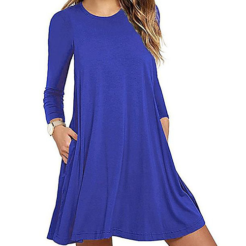 

Women's Wine Purple Dress Loose Solid Color S M