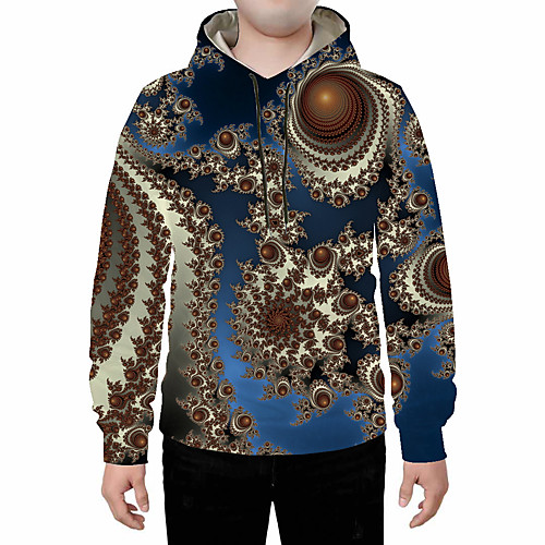 

Men's Casual / Basic Hoodie - Print / 3D Navy Blue US32 / UK32 / EU40