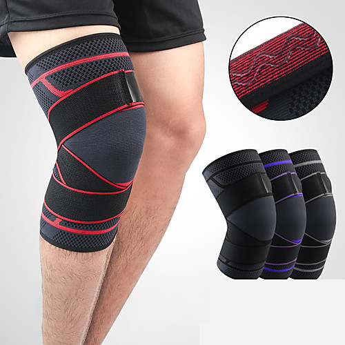 

Knee Brace Knee Sleeve Sporty for Joint Pain and Arthretith Running Marathon Adjustable Anti-slip Strap Compression Men's Women's Silicon Nylon Spandex Fabric 1 Piece Sports Black / Red BlackSliver