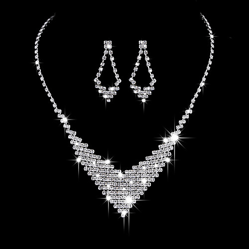 

Women's Jewelry Set Classic Stylish Luxury Elegant Earrings Jewelry Silver For Wedding Party Evening Formal Engagement 1 set