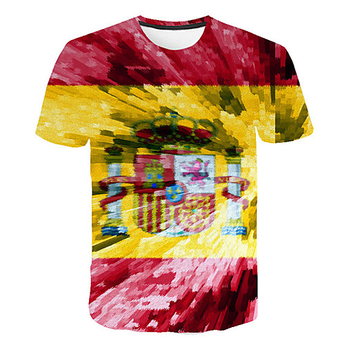 

Men's Daily Sports Street chic / Exaggerated T-shirt - Geometric / Color Block / 3D Print Rainbow