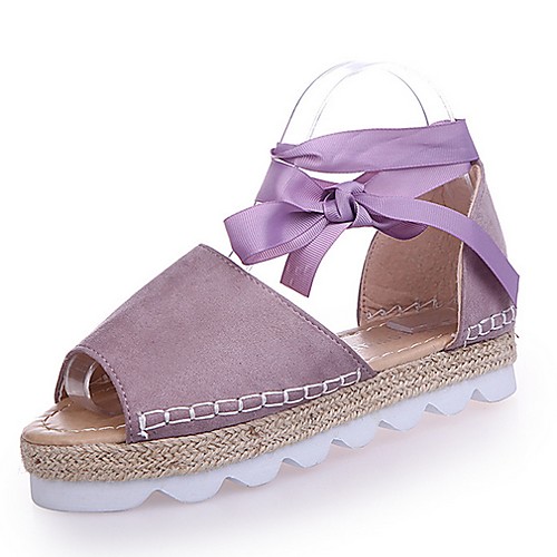 

Women's Sandals Flat Heel Round Toe PU Spring & Summer Purple / Pink / Black