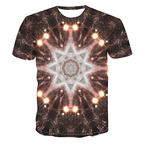 

Men's Club Weekend Street chic / Punk & Gothic T-shirt - 3D / Abstract / Visual Deception Print Rainbow