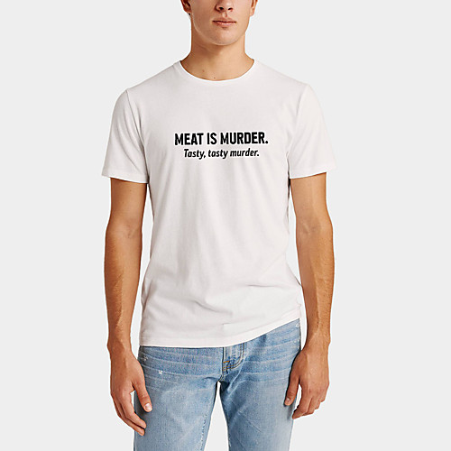 

Men's Daily Sports Business / Basic T-shirt - Solid Colored / Letter Black & White, Print Black