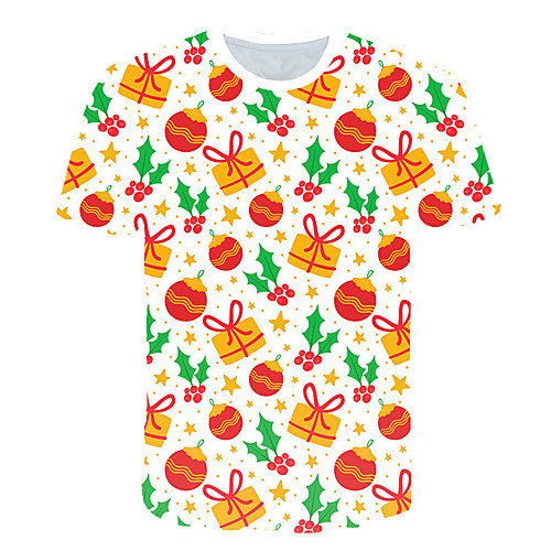 

Men's Daily Sports Basic / Exaggerated T-shirt - Color Block / 3D / Graphic Print Rainbow