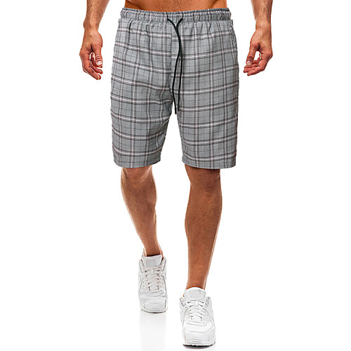 

Men's Basic Shorts Pants - Plaid / Checkered Classic / Stripe Gray US34 / UK34 / EU42 US36 / UK36 / EU44 US38 / UK38 / EU46