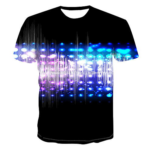 

Men's Club Weekend Street chic / Punk & Gothic T-shirt - Color Block / 3D / Graphic Print Navy Blue