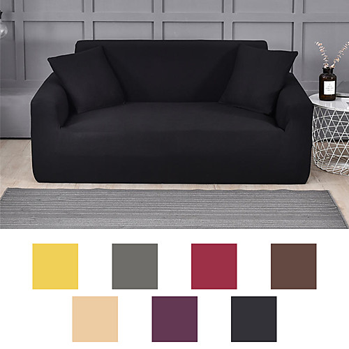

Classic Solid Dustproof All-powerful Slipcovers Stretch Sofa Cover Super Soft Fabric Couch Cover with One Free Pillow Case
