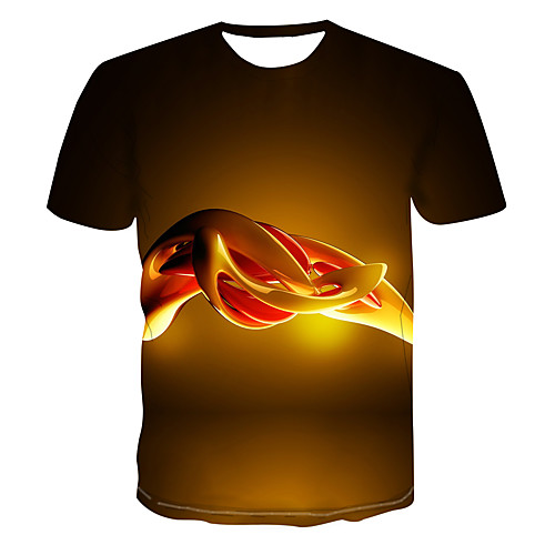 

Men's Club Weekend Street chic / Punk & Gothic T-shirt - Color Block / 3D / Abstract Print Brown