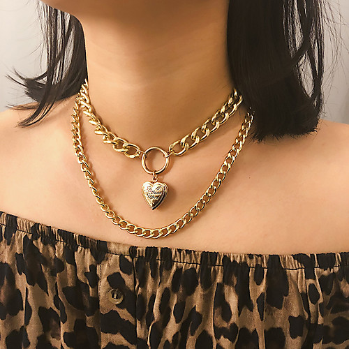 

Women's Necklace Friends European Romantic Casual / Sporty Sweet Chrome Gold Silver 45 cm Necklace Jewelry 1pc For Street Festival