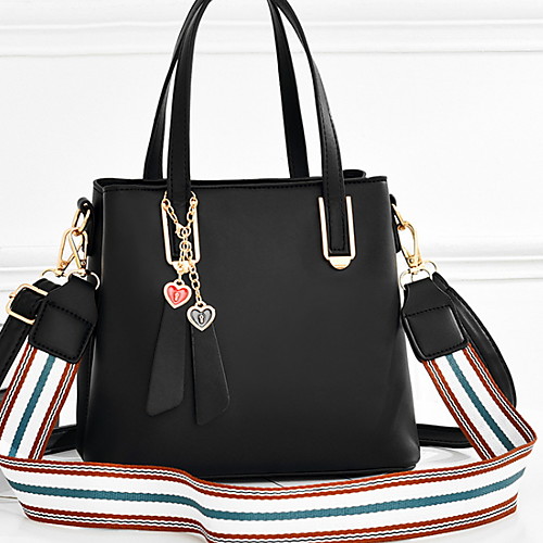 

Women's Zipper PU Top Handle Bag Solid Color Blushing Pink / Red / Black