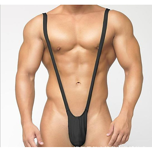 

Men's Basic Briefs Underwear Mid Waist Black One-Size