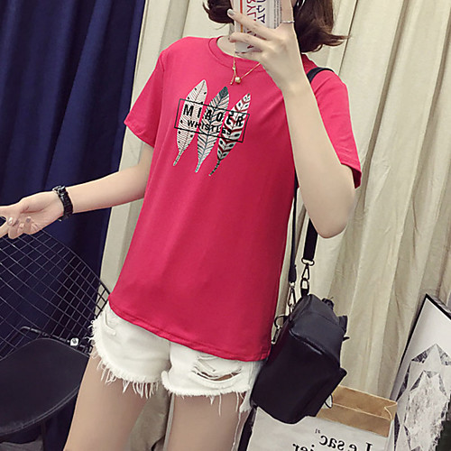 

Women's Daily Basic T-shirt - Solid Colored Red