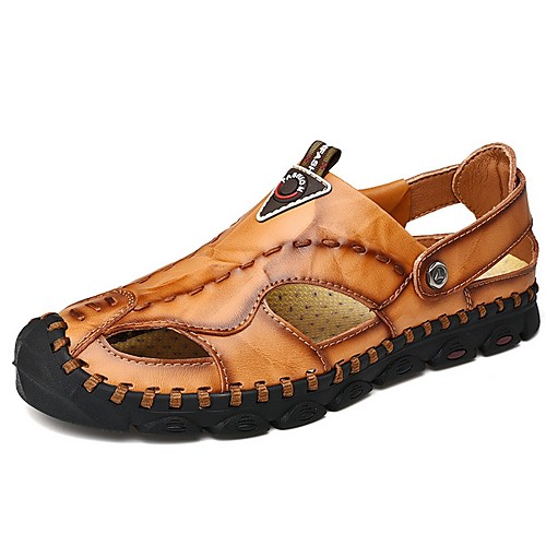 

Men's PU Summer Sandals Non-slipping Light Brown / Brown / Black