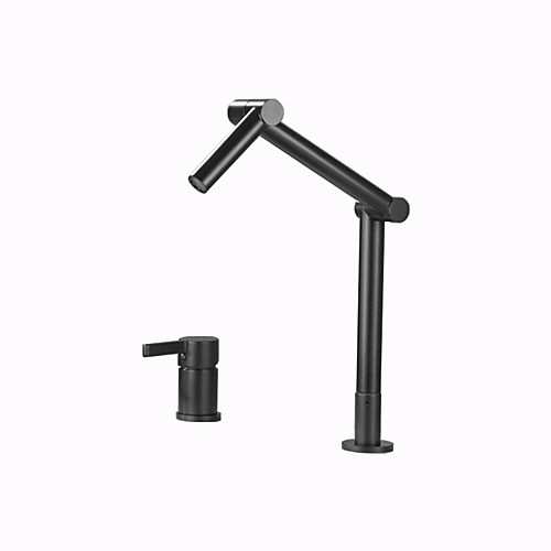 

Kitchen Faucet Creative Hot and Cold Deck Mounted Single Handle Lever Foldable Black Kitchen Sink Faucet Household Accessories