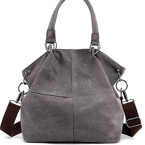 

Women's Zipper Canvas Top Handle Bag Solid Color Blue / Brown / Drak Red