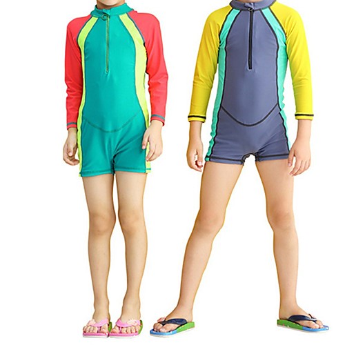 

Boys' Girls' Rash Guard Dive Skin Suit Top Bottoms UV Sun Protection Breathable Long Sleeve Swimming Diving Water Sports Patchwork Spring Summer / Kid's