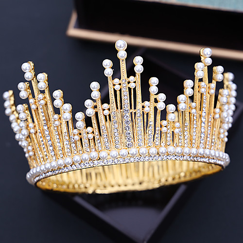 

Women's Tiaras For Wedding Party Evening Prom Festival Art Deco Alloy Golden Silver 1pc