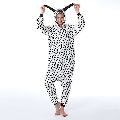 

Adults' Kigurumi Pajamas Dog Onesie Pajamas Flannelette Black / White Cosplay For Men and Women Animal Sleepwear Cartoon Festival / Holiday Costumes