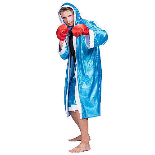 

Boxer Coat Pants Cosplay Costume Gloves Outfits Adults' Men's Cosplay Halloween Halloween Festival / Holiday Polyster Blue Men's Carnival Costumes / Vest / Belt / Vest