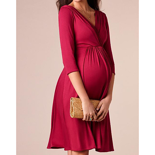 

Women's Wine Royal Blue Dress Sheath Solid Color V Neck S M