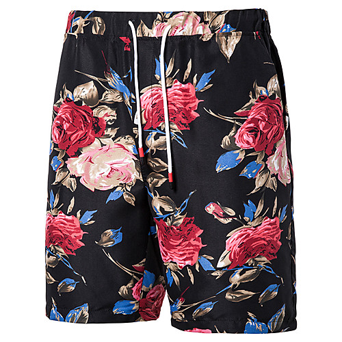 

Men's Sporty Shorts Pants - Pattern / Flower / Floral / Flower Black Blue Red US32 / UK32 / EU40 US34 / UK34 / EU42 US36 / UK36 / EU44