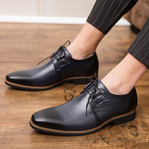 

Men's Leather Spring & Summer / Fall & Winter British / Preppy Oxfords Non-slipping Black / Yellow / Dark Blue