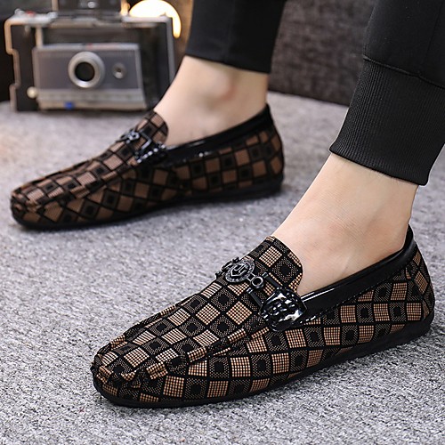 

Men's PU Spring & Summer / Fall & Winter Business / Casual Loafers & Slip-Ons Walking Shoes Breathable Black / White / Khaki
