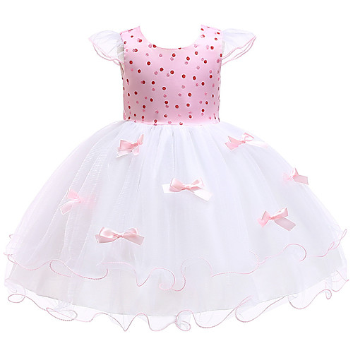 

Princess Dress Flower Girl Dress Girls' Movie Cosplay A-Line Slip Cosplay Yellow / Pink Dress Halloween Carnival Masquerade Tulle Polyester