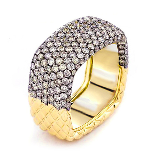 

Men Women Ring Belle Ring AAA Cubic Zirconia 1pc Gold Copper Gold Plated Silver-Plated Square Statement Luxury Party Evening Gift Jewelry Geometrical Wearable