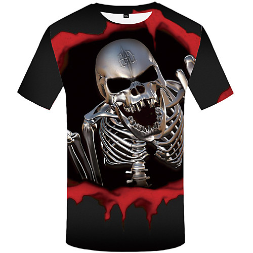 

Men's EU / US Size 3D Graphic T-shirt Daily Round Neck Red / Short Sleeve