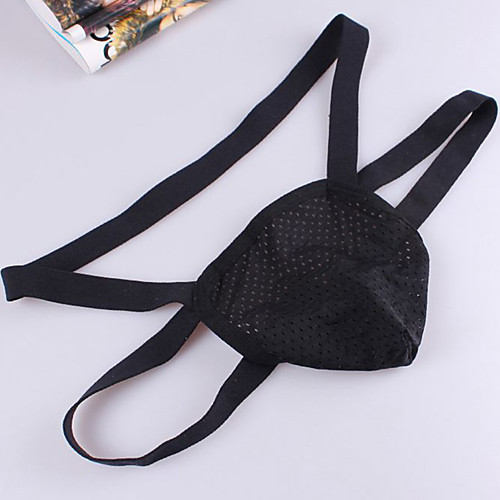 

Men's Cut Out / Mesh G-string Underwear - Normal 1 Piece Low Waist Black White M L XL