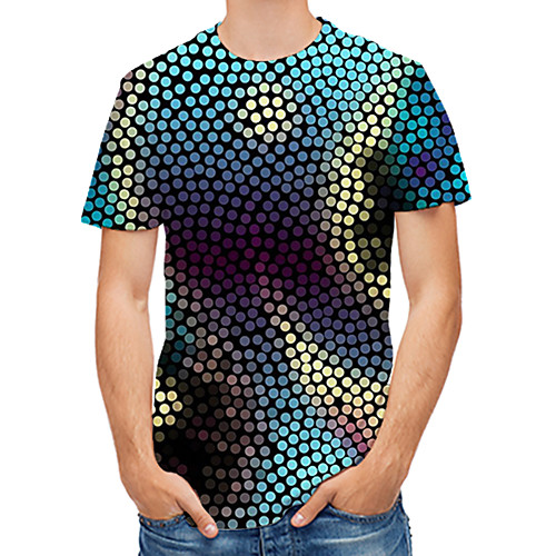 

Men's Graphic Print T-shirt Round Neck Black