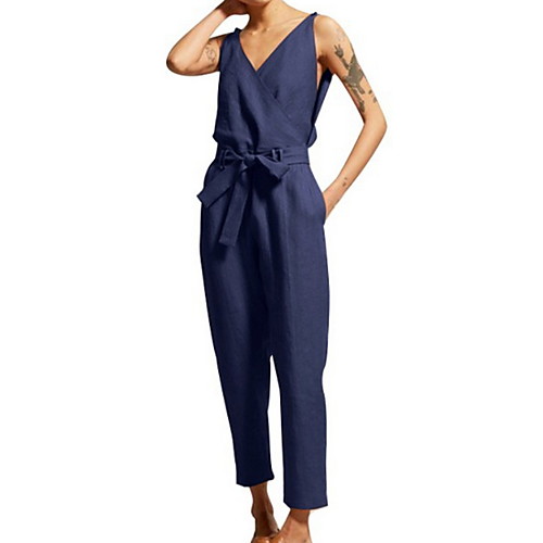 

Women's Brown Black Navy Blue Jumpsuit Onesie, Solid Colored S M L