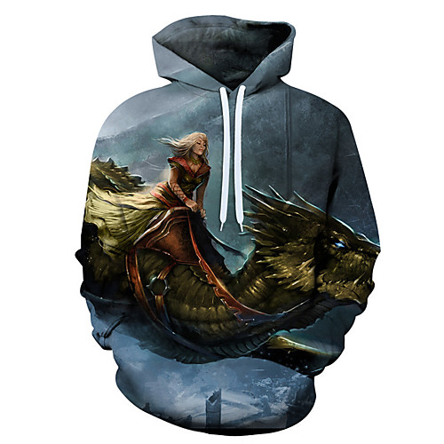 

Men's 3D Print / Casual Hoodie - 3D / Cartoon / Character Rainbow US32 / UK32 / EU40
