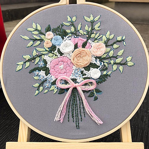 

Handmade Embroidery DIY Material pack novice embroidery flower fabric retro cross stitch small living room hanging painting unique mother's day gift