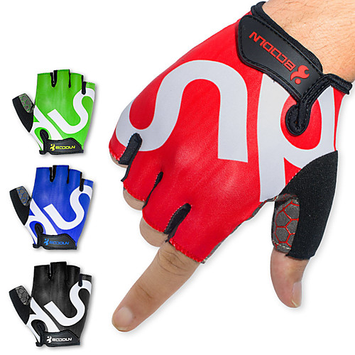 

Bike Gloves / Cycling Gloves Mountain Bike Gloves Mountain Bike MTB Reflective Breathable Anti-Slip Shockproof Fingerless Gloves Half Finger Sports Gloves Sponge Terry Cloth Red Green Blue for Adults'