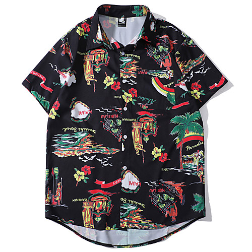 

Men's Daily Basic Shirt - Graphic Print Black