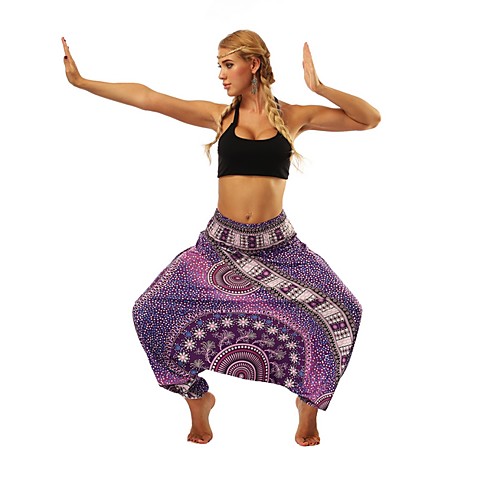 

Women's Basic Bloomers Pants - Geometric Pattern Purple Red Blue One-Size
