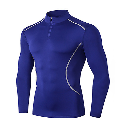 

Men's Daily Sports Basic / Street chic T-shirt - Color Block Patchwork Royal Blue