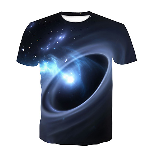 

Men's Daily Sports Basic T-shirt - Galaxy / Color Block / 3D Print Rainbow