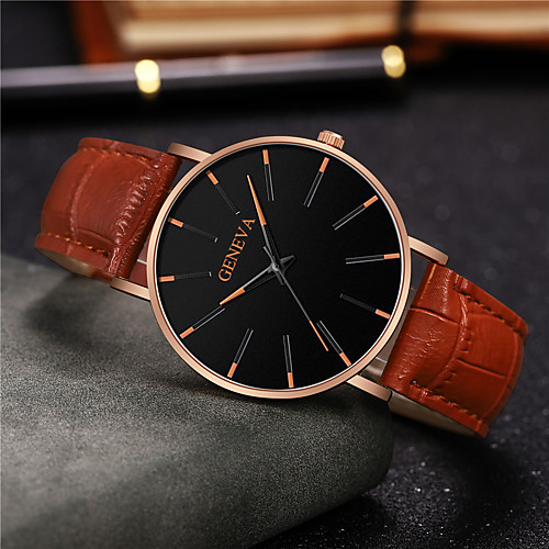 

Men's Dress Watch Quartz Formal Style Modern Style PU Leather Brown Casual Watch Cool Analog Casual Fashion - Golden / Brown RedBrown WhiteBlue