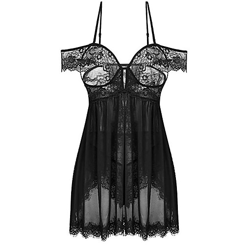 

Women's Lace / Backless / Cut Out Super Sexy Suits Nightwear Solid Colored Wine Purple Royal Blue S M L